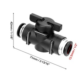 Pneumatic Ball Valve Push to Fittings Ball Valve Air Flow PVC Control Fittings Straight Quick Connect Union Air Quick Connect Air Hose Fittings 1/2inch OD 6-Pack