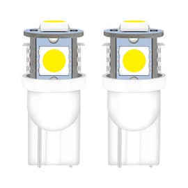 ZIMISI 194 LED Light Bulb, 6000K White Super Bright 168 2825 T10 Wedge LED Bulbs with 5SMD 5050 Chips, 12V Replacement Bulbs for Vehicle Interior Dome Map Door Courtesy License Plate Lamp (2PCS)