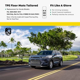 YHTAUTO Floor Mats & Cargo Liner Fit 2023-2025 Honda CR-V Not Hybrid, TPE All Weather Floor Liner Odorless Custom Fit Car Mats, 1st 2nd Row and Trunk Mat Full Set CRV Accessories