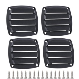 VTurboWay 4 Pcs Louvered Flush Plastic Thru Vent, Marine Boat Vent, 2-3/4", Black, Free Installation Screws