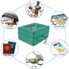 Kippen 10032V1 Cash Box with Coin Compartment, Colour: Green, Dimensions: