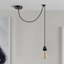 LEDSone Modern Adjustable Single-Head Pendant Light with E27 Socket for Dining Rooms, Living Room, Kitchen, Hallway, cafes, Bars, Offices and Restaurants