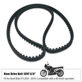 Meyffon 139T 3/4" Rear Drive Belt Compatible with Buell Blast P3 2001-2010 Replace G0500.01A7
