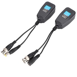 SALALIS 1 Pair Passive Video Power Data Balun, CCTV Coax BNC Audio Balun Long Distance Network Transceiver Balun Transceiver to RJ45 Connector Twisted Pair