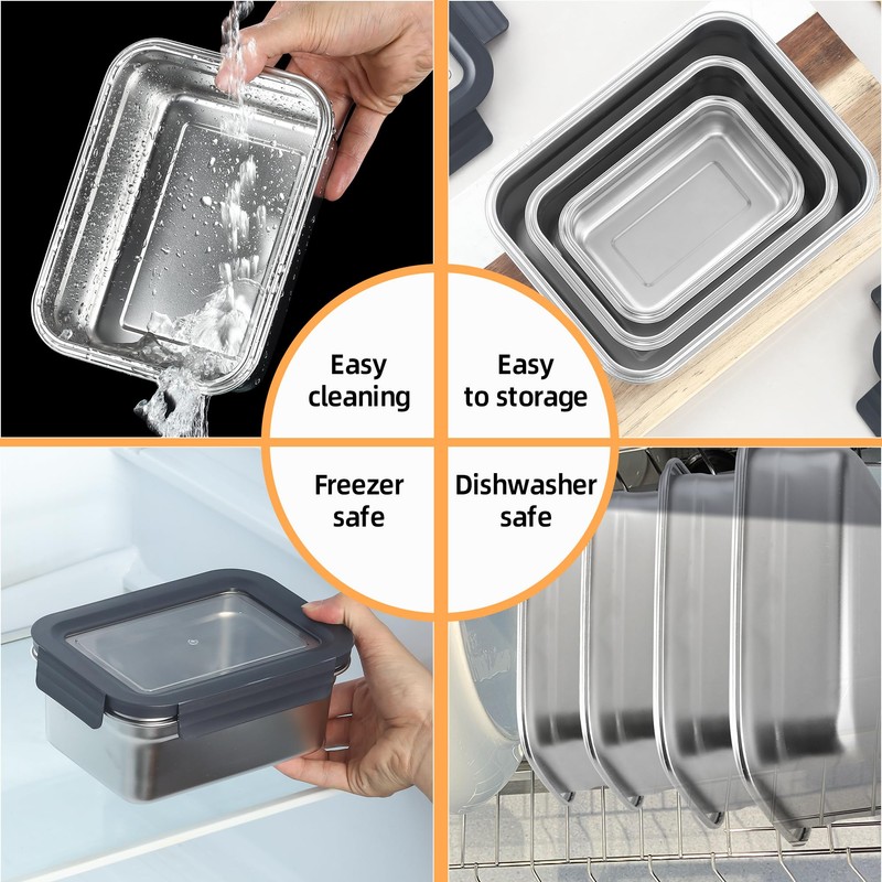 BEFOY Stainless Steel Food Storage Containers with Lids Airtight Bento