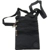 Ladies Crinkled Nylon Small Cross Body Bag Organiser - Black