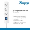 Kopp DUOversal® Plus 3/6-Way Power Strip 1.4 m with Double