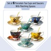 BTaT Porcelain Tea Cup Set - 6 Pieces, Includes Spoons,