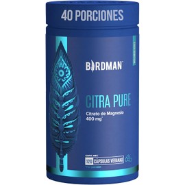 Birdman Citrato de Magnesio 400 mg | Apoya la Absorción de Calcio | Fórmula Limpia Sin Aditivos | Cápsula Vegana | Esencia Refrescante | Suplemento Alimenticio | 40 Porciones | 120 Cápsulas