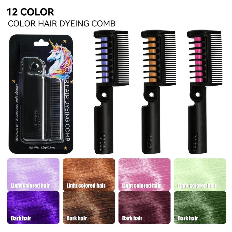 BEUKING Temporary Color Hair Dyeing Comb, Disposable Folding Hair Dye