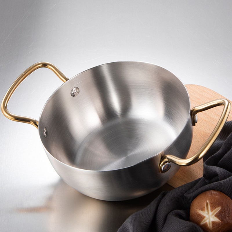Korea Ramen Pot Stainless Steel Double Handle Fast Heating Ramen