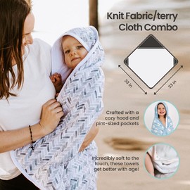 Copper Pearl Hooded Bath Towels Premium Knit/Terry Cloth Baby Towels with Hood, Pockets, and Cool Designs - Great to Gift and Make Bath Time Fun - Baby Bath Towel, Dunk