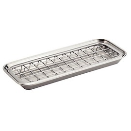 iDesign Gia Polished Stainless Steel 2-Piece Soap and Sponge Tray - 1.25" x 4.13" x 10.38"