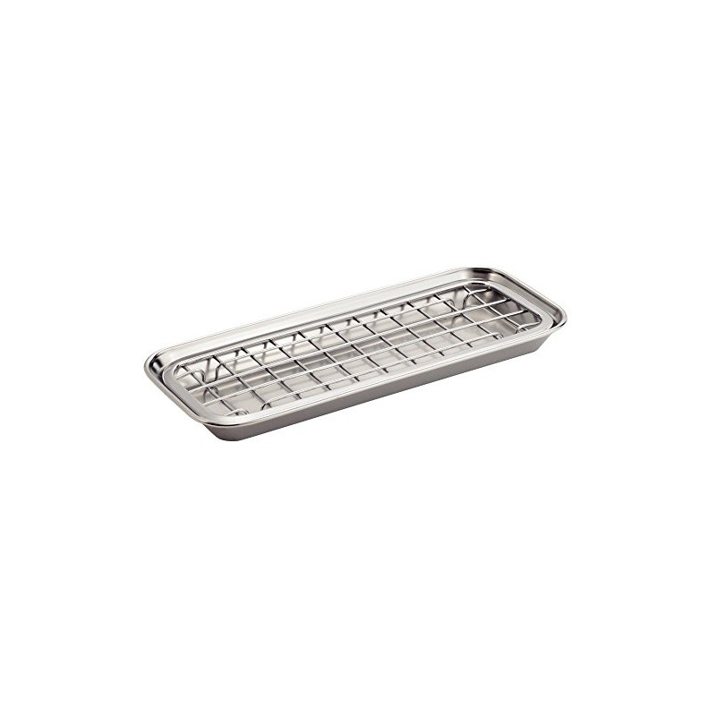 iDesign Gia Polished Stainless Steel 2-Piece Soap and Sponge Tray