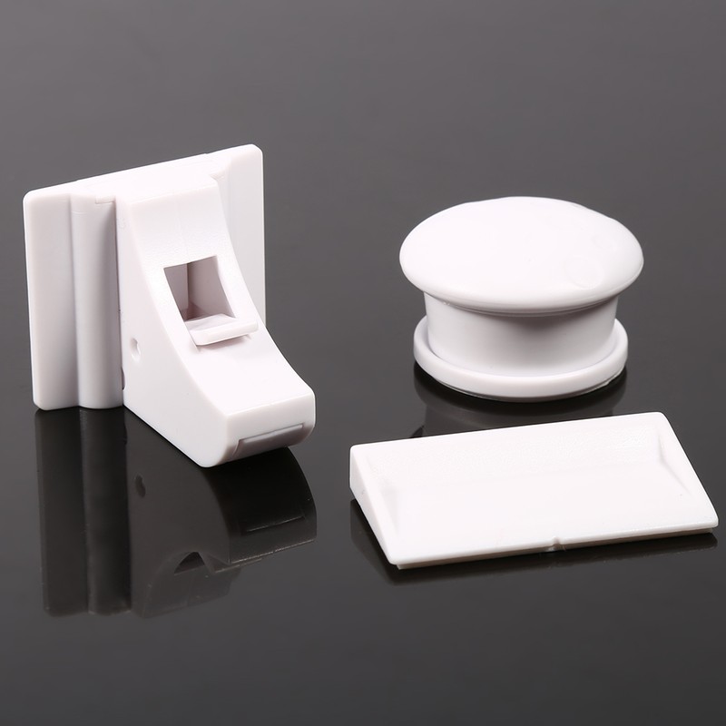 4Pcs White Magnetic Baby Child Kid Pet Proofing Cupboard Cabinet