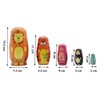 5PCS Animals Russian Dolls Cute Cartoon Animal Pattern Doll Gifts