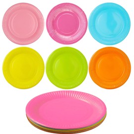 Youery 60 Pcs Colorful Party Paper Plates,9 Inch Dessert Paper Plates,Disposable Paper Plates Dessert Plates,Round Picnic Paper Plates,Dinner Plates for Wedding,Birthday Party,Picnic,DIY Painting