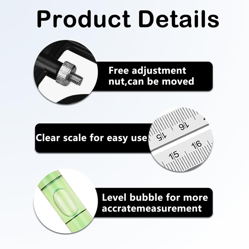 2 Pcs Set Square Carpentry,Square Tool Carpenters Square Combination Square,Carpentry