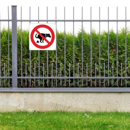 pubblimania 3 prohibition signs for dogs and animals, aluminium sign for outdoor use, inside, thickness 3 mm (3 dog pooping prohibition)