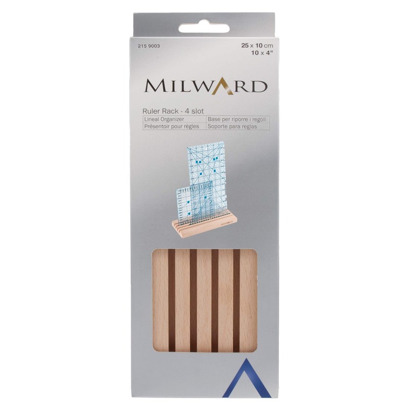 Milward 2159003 Ruler/Template Rack, Beech Wood, 25 x 10cm