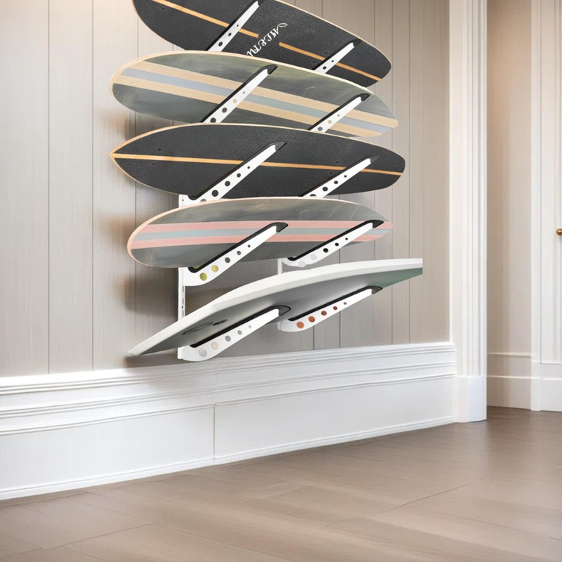 ShouRong Snowboard Wall Mount, Adjustable 5/6 Board Surfboard Rack, Surfboard