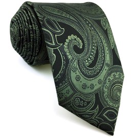 (sirrakusu and Wing) Shlax & Wing Dark Green Paisley Pattern rongunekutaisirukuzyaka-rubizinesu All New Formal Dress Brand New Men's General Dimensions of the Tie - green