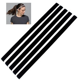 TENGFENG Headband Headband for Ladies and Kids Slim Sports Sweatband Running Soccer Yoga Face Washing Lightweight Elastic Men's Headband (Black 5-Pack)