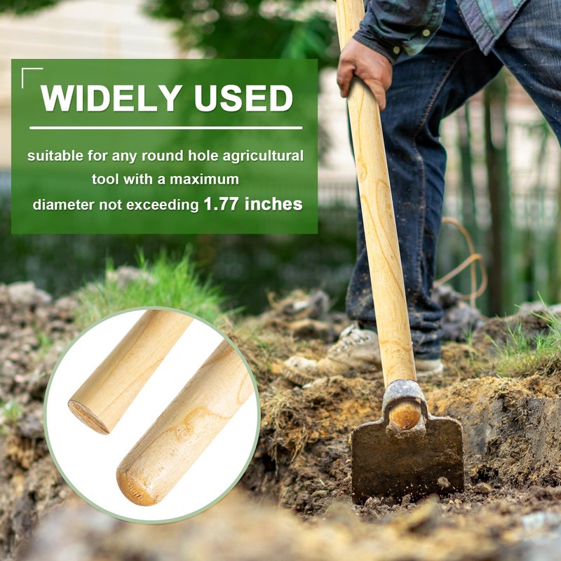 Lasnten 2 Pcs Solid Wood Replacement Handle for Round Eye