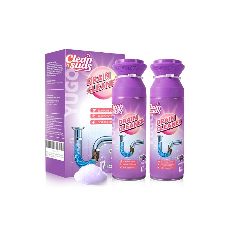 Yugou Foaming Drain Cleaner & Deodorizer for Kitchen Sink, Bathroom,