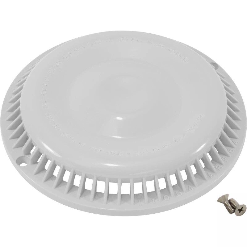 n/a Main Drain Grate, Afras, Anti Vortex, White 7.4 inch