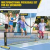 Pickleball Set Net with 4 Paddles, 6FT/11FT/22FT Portable 3-in-1 Pickle