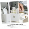 Minkissy 1pc Plastic Stylish Organizer Cosmetics Storage Box Desktop Organizing