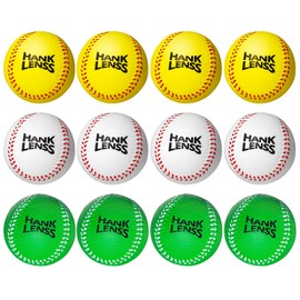 HANKLENSS Soft Baseballs Foam Baseballs for Kids 12 Pack -Practice Baseballs for Kids Teenager Players T-Ball Baseball Training Balls, Perfect for Beginners (Yellow+Green+White)