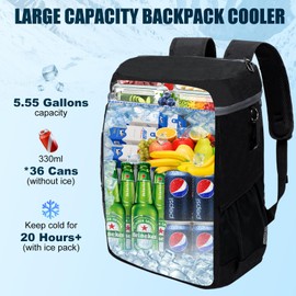 Backpack Cooler 36 Cans, Soft Cooler Backpack Insulated Leak Proof Beach Cooler Bag, Large Capacity Waterproof Coolers, Lunch Camping Travel Picnic Hiking Portable Cooler for Men Women