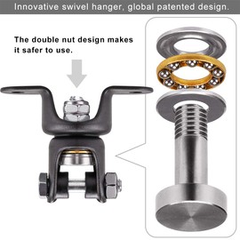 BeneLabel Heavy Duty Boxing Punching Bag Hnager, 362kg Capacity, 360° Rotation Wood Beam Holder with 2 Wood Screws for Wooden Sets, Bearing Design