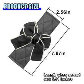 4PCS Cute Bow Leather Car Seat Belt Cover Pad- Comfort Seatbelt Pads Auto Safety Seatbelt Cushion Harness Pad Protect Your Neck and Shoulder- Car Seat Belt Shoulder Strap Cover for Women (Black, 4PCS)