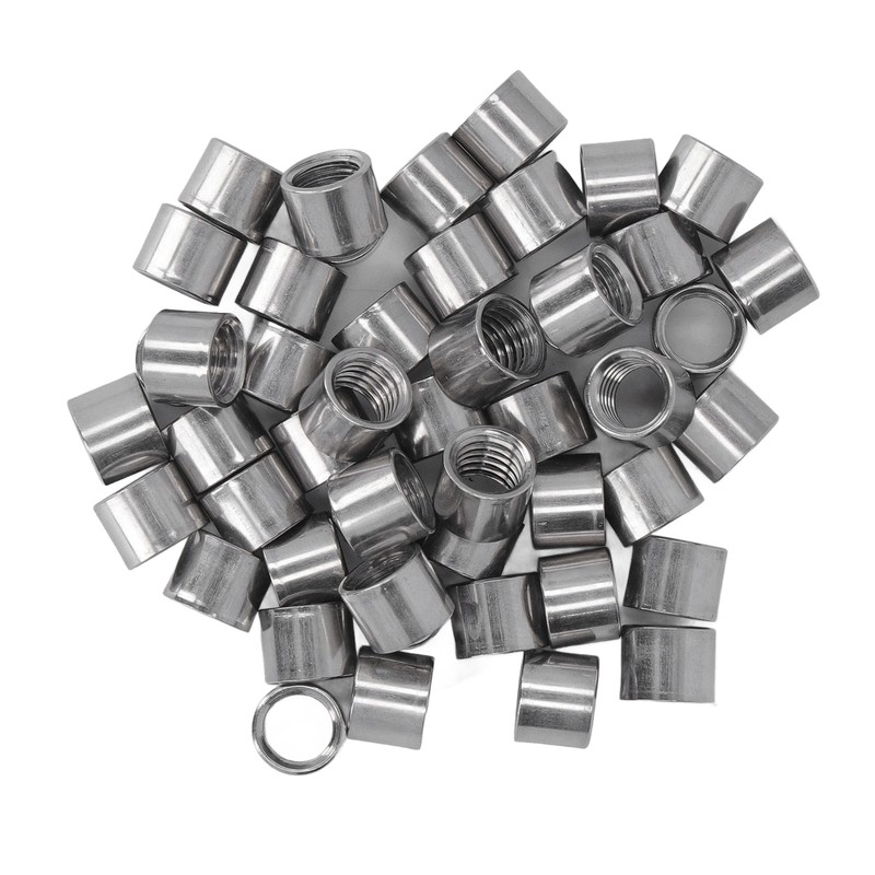 50Pcs M8 Female Thread Coupling Nut Rugged Stainless Steel Maintenance