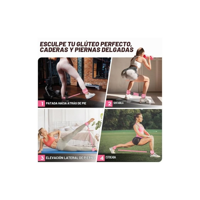 Resistance Bands Set with Ankle Straps, Glutes Workout Equipment, Ankle