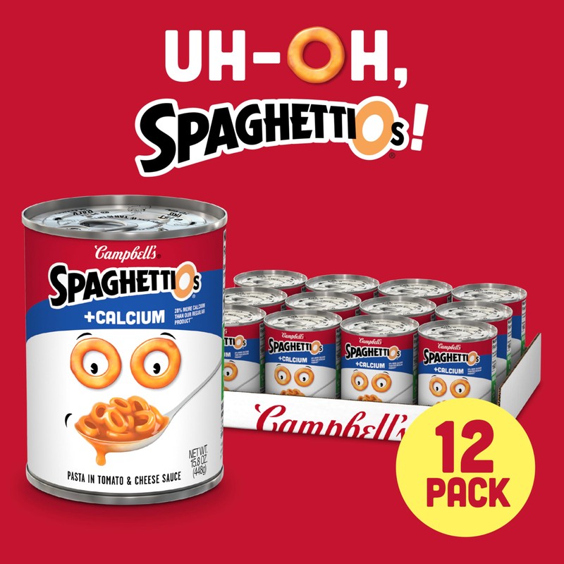 SpaghettiOs Original Canned Pasta Plus Calcium, 15.8 oz Can (Pack