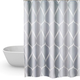 HuaForCity Duschvorhang 220x200cm Textil,Anti-Schimmel Badvorhang 200cm höhe für Badezimmer,Waschbarer Shower Curtain mit 12 Ringe