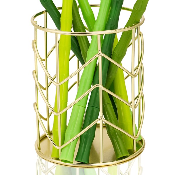 TOCCOOL Modern Golden Metal Pen Holder & Round Decorative Storage