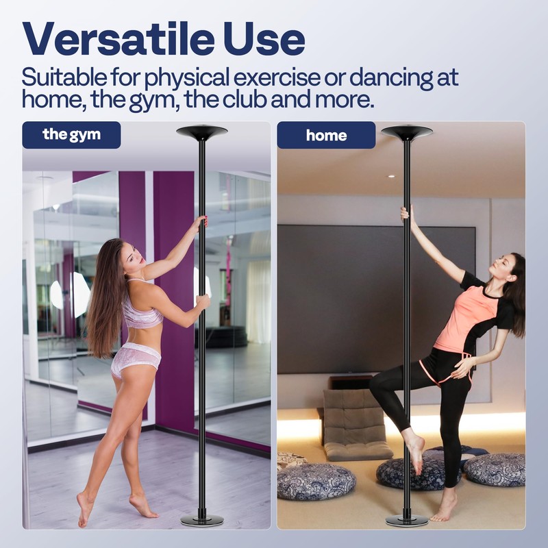 VIVOHOME 45mm Portable Spinning Dance Stripping Pole for Home Fitness