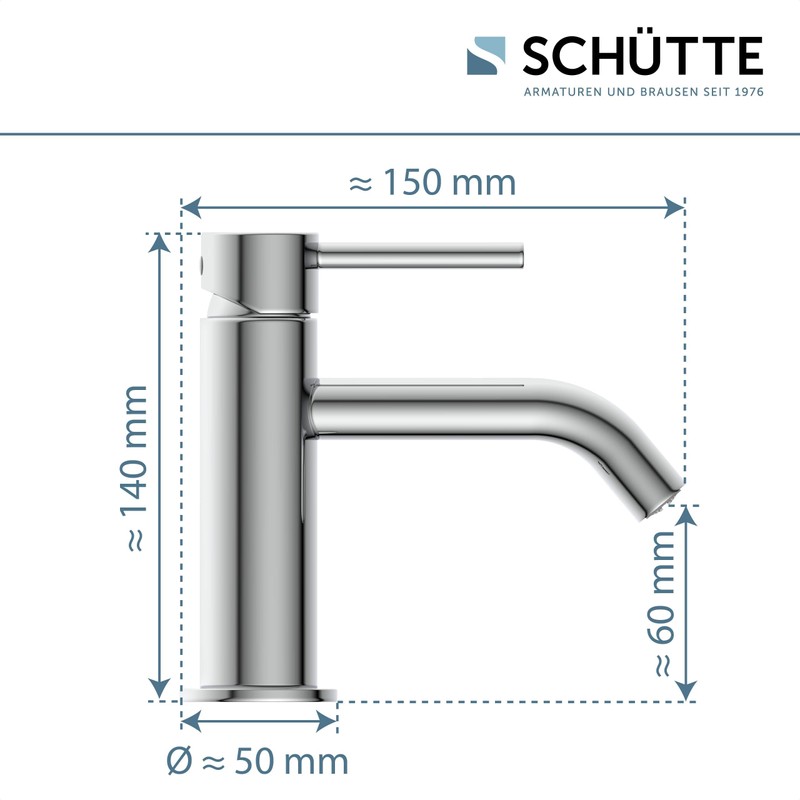 SCHÜTTE ARAGON 37955 Cold Water Tap Bathroom Only for Cold