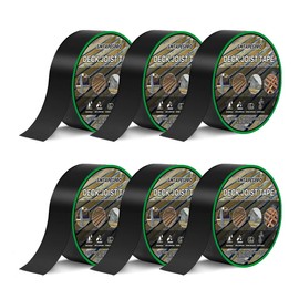 SMTAPESPRO Joist Tape for Decking,6 Rolls 2" X 50' Butyl Tape,Weatherproof Butyl Sealant Deck Tape Joist- Deck Flashing Tape for Wood Joists Decks Roof
