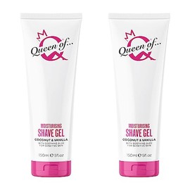 Queen of Ooh la la! Gel de afeitado hidratante sensible de coco y vainilla para mujer, paquete doble de 5.07 onzas líquidas