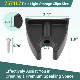Sxkxm Pole Light Storage Clips, 3/4 Inch Boat Pole Storage Clip (2 Pack)