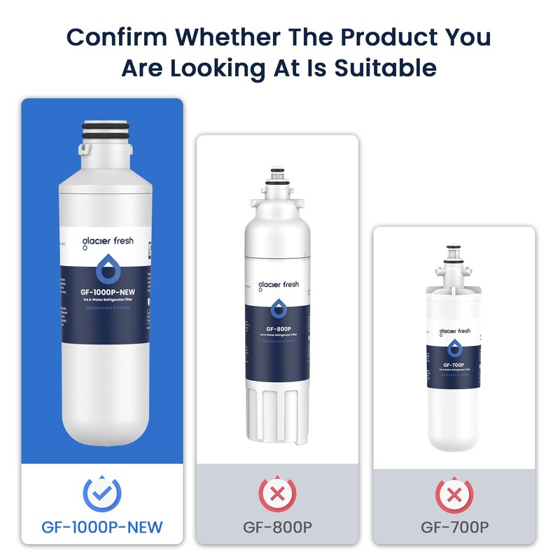 GLACIER FRESH LT1000PC Replacement Water Filter, Compatible with LT1000PC/PCS, LT1000PC,