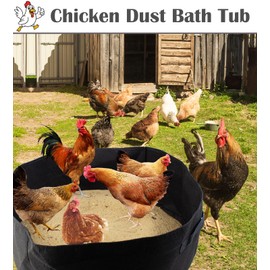 FlidRunest 2PCS Chicken Dust Bath Tub for Coop, Chicken Bath Cleaner Container with Sturdy Handle, 22.8'' x 9.8'' Dust Bath Pool for Chickens, Essential Coop Accessory for Chick, Hens, Poultry