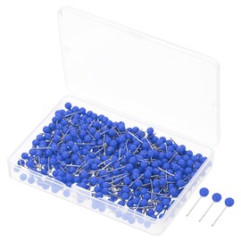 PATIKIL Push Pins, 500 Pack Plastic Round Head Map Tacks Thumb Steel Point for World Maps Cork Boards, Dark Blue