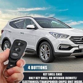 X AUTOHAUX 4 Button Key Fob Replacement Key Fob Shell Keyless Entry Remote Key Shell Case for Hyundai Tuscon 2005-2016 for KIA, No Chip Black